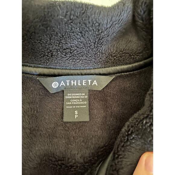Athleta Recovery Cozy Fleece half snap pullover black small loungewear active - Picture 5 of 9